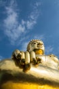 Big golden buddha statue with blue sky at Golden Triangle, Thailand Royalty Free Stock Photo