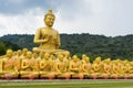 Big Golden Buddha Statue surrounding by small Buddha Statues,