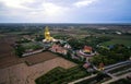 Big golden buddha statue in the temple