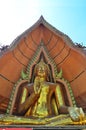 Big golden buddha statue Tiger Cave Temple or Wat tham sua in Kanchanaburi Thailand Royalty Free Stock Photo