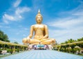 Big golden Buddha at Wat Muang of Ang Thong province Thailand