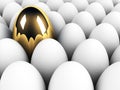 Big golden egg in the crowd Royalty Free Stock Photo