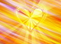 Big golden heart with sun rays backgrounds