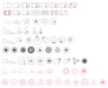 Big Golden ratio elements set - visualization of Fibonacci Sequence Royalty Free Stock Photo