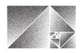 Big Golden ratio stippled rectangle and triangles - visualization of Fibonacci Sequence Royalty Free Stock Photo