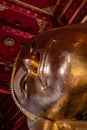 Big Golden Reclining Buddha of Wat Pamok Worawihan Royalty Free Stock Photo