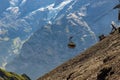 Big gondola in the Swiss Alps in the summer Royalty Free Stock Photo