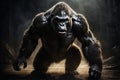 Big gorilla in dark forest