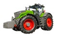Big green agricultural tractor, front view Royalty Free Stock Photo