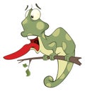 Big green Chameleon cartoon Royalty Free Stock Photo