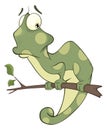 Big green Chameleon cartoon Royalty Free Stock Photo