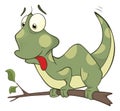 Big green Chameleon cartoon Royalty Free Stock Photo