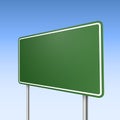 Big green direction road sign