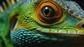 Big green lizard,Lizard, Green iguana,Generative, AI, Illustration