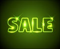 Big green shining neon sale advertisement