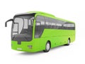 Big green tour bus on a white background. Royalty Free Stock Photo