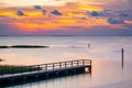 Amazing Sunset Ocean View Bridge Scene Water Front