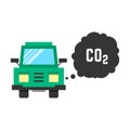 Big green truck emits carbon dioxide Royalty Free Stock Photo