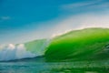 Big green wave in ocean. Breaking wave Royalty Free Stock Photo