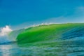 Big green wave in ocean. Breaking wave Royalty Free Stock Photo