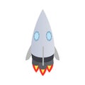 Big grey rocket icon, isometric 3d style