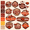 Big grill logos set