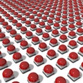 Big group of Red Gameshow Buzzers Royalty Free Stock Photo
