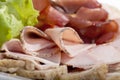 Big group of thinly sliced meat Royalty Free Stock Photo