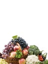 Big group of vegetable and fruit food objects Royalty Free Stock Photo