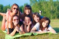 Big group of young girls Royalty Free Stock Photo