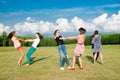 Big group of young girls Royalty Free Stock Photo