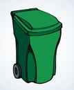 Large street trash can. Vector drawing