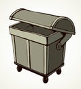 Large street trash can. Vector drawing