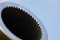 Big gun. Rifled weapons. A section of the gun barrel with rifling. Barrel artillery. large - caliber gun Royalty Free Stock Photo