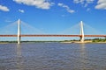 Big guyed bridge in Murom, Russia Royalty Free Stock Photo