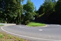 big hairpin curve in the forest Royalty Free Stock Photo