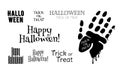 Big Halloween set of quotes typography. For holiday design card decor spooky phrase and flyers. Modern Halloween