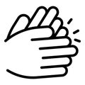 Big handclap icon outline vector. Finger hand clap Royalty Free Stock Photo