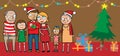 Big happy family by christmas tree Royalty Free Stock Photo