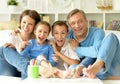 Big happy family drawing Royalty Free Stock Photo