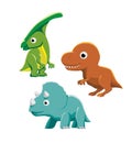 Big Head Dinosaur Cartoon Vector Illustration