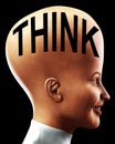Big Head Thinking 5 Royalty Free Stock Photo