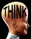 Big Head Thinking 6 Royalty Free Stock Photo