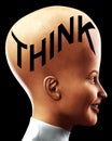 Big Head Thinking 7 Royalty Free Stock Photo