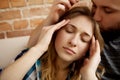 Big headache, migraine problem. Royalty Free Stock Photo