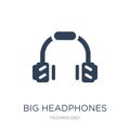 big headphones icon in trendy design style. big headphones icon isolated on white background. big headphones vector icon simple Royalty Free Stock Photo