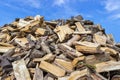 Big heap of chopped tree trunks for burning wood Royalty Free Stock Photo