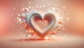 Big heart in Abstract delicate festive background for valentine or wedding of bokeh lights,blurred spots of pink, white on a soft Royalty Free Stock Photo