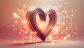 Big heart in Abstract delicate festive background for valentine or wedding of bokeh lights,blurred spots of pink, white on a soft Royalty Free Stock Photo