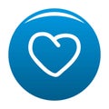 Big heart icon vector blue